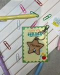 Wooden Star  Keyring