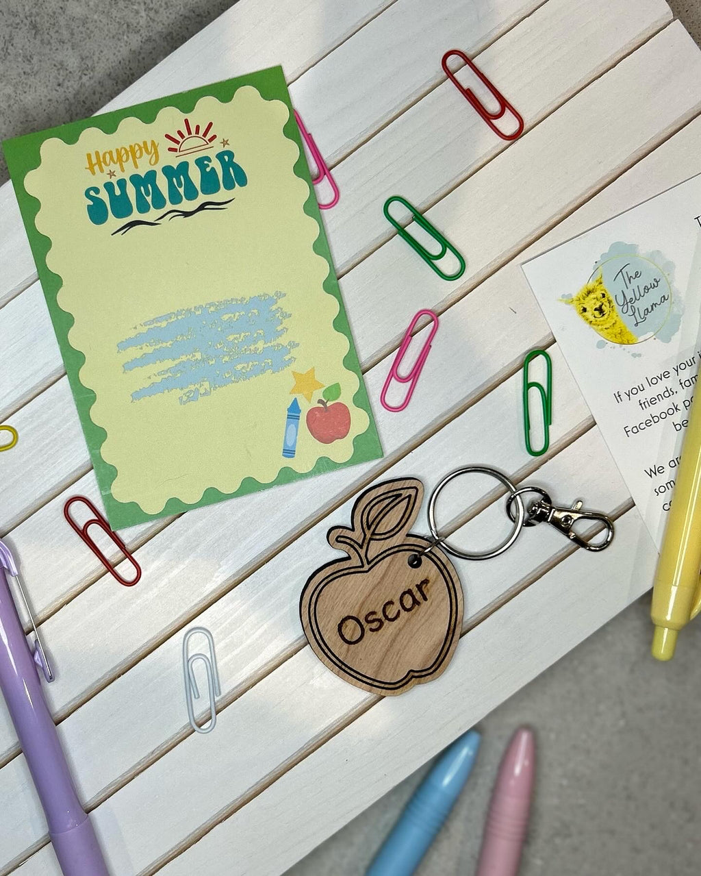 Wooden Apple Keyring