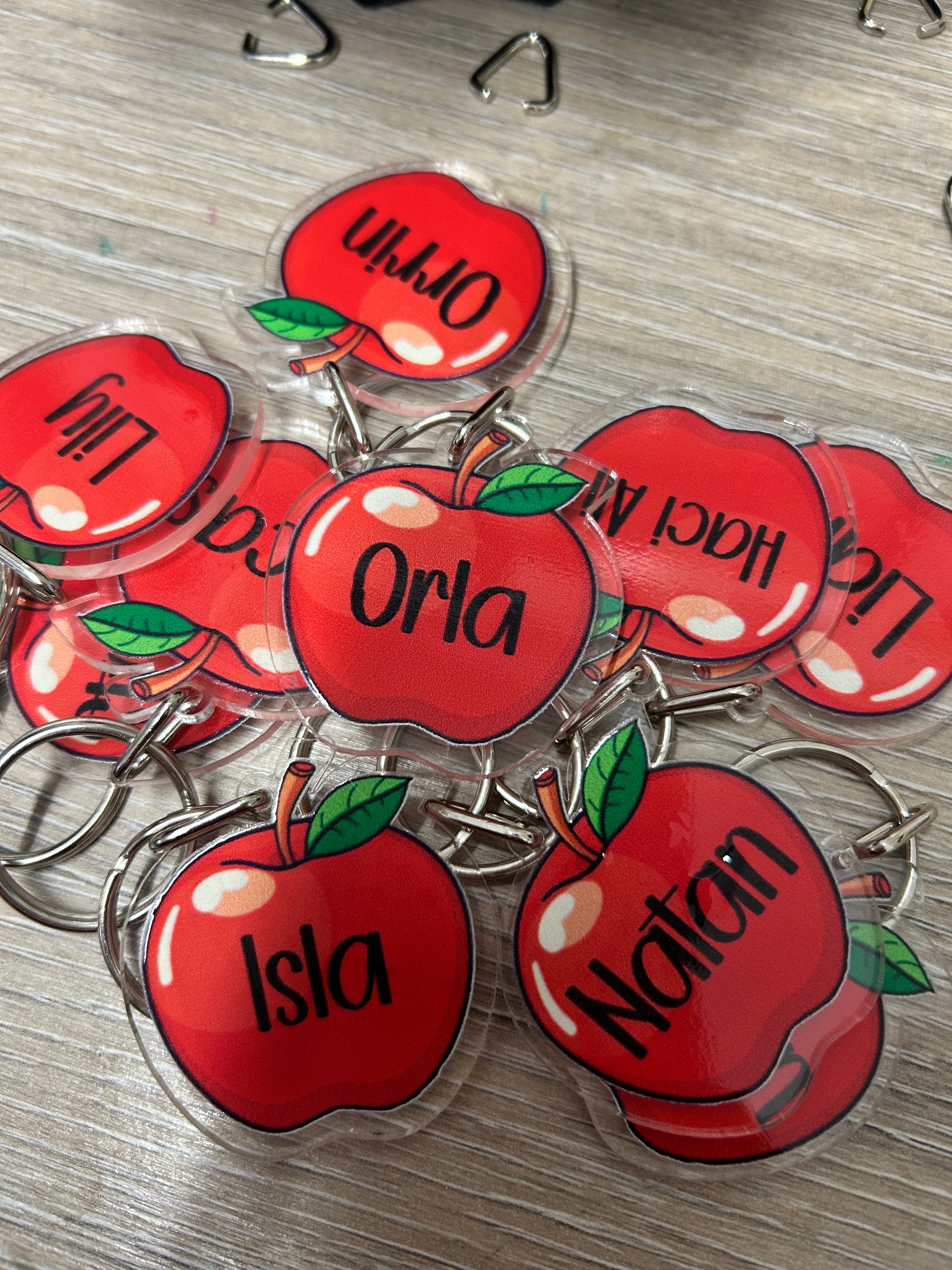 Coloured Apple Keyring