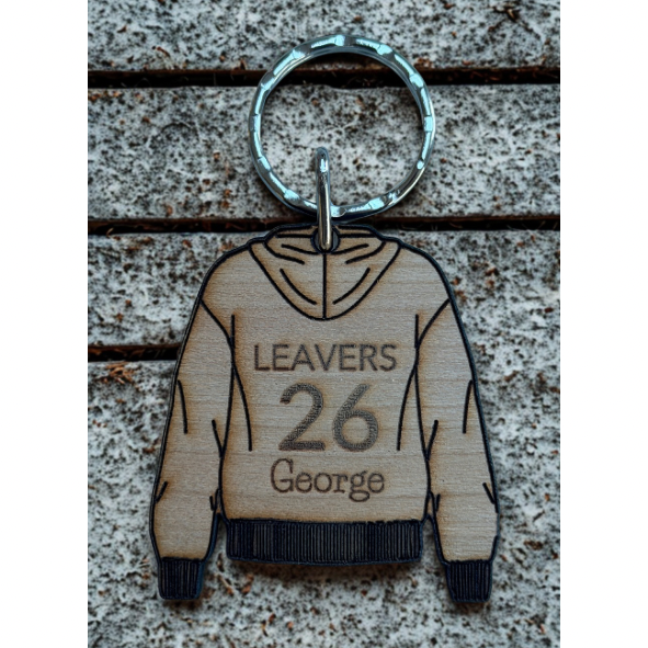 Wooden Leavers hoodie '26 keyring