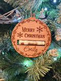 Personalised Christmas Bauble Money Holder Decoration | Custom Name Wooden Xmas Ornament | Cash Gift Christmas Keepsake