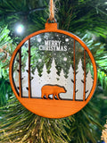 Charming Layered Bear Christmas Bauble – Personalised Xmas Tree Decoration Set of 4