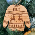 Wooden Christmas Jumper Hanging Ornament – Festive Xmas Tree Decoration – Cute Holiday Keepsake - Personalised