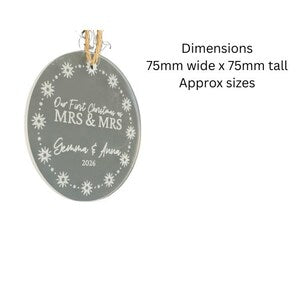 Luxury Personalised My Last Christmas as Miss Ornament | Elegant Acrylic Bride-to-Be Keepsake | Custom Wedding Countdown Bauble